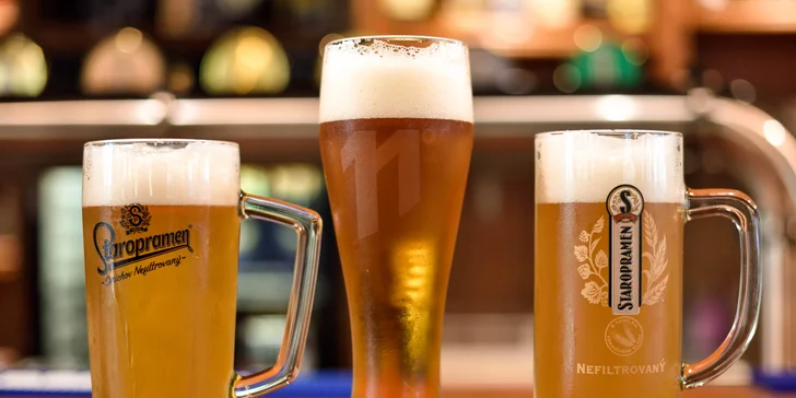 2 alebo 4 veľké pivá Staroprameň a nakladaný hermelín