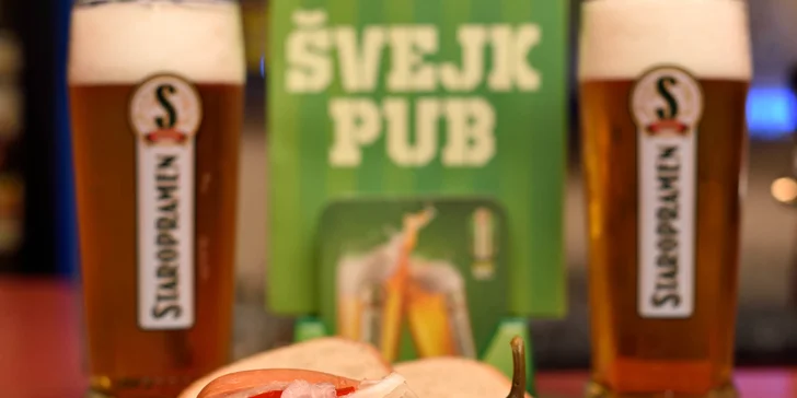 Veľké pivá Staropramen aj s hermelínom alebo utopencom