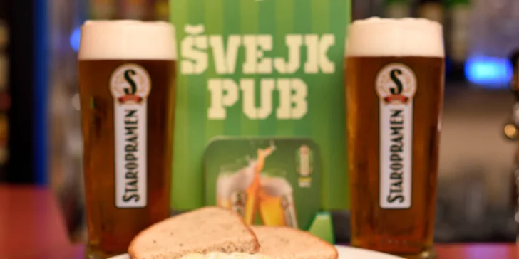 Veľké pivá Staropramen aj s hermelínom alebo utopencom