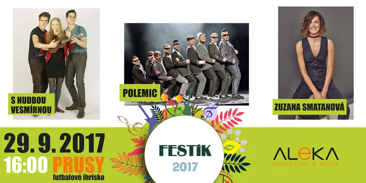 Lístky na koncertný večer Festík 2017 v obci Prusy