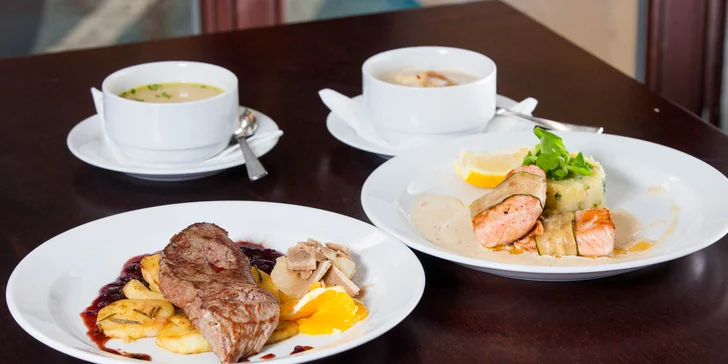Exkluzívne menu v centre - grilovaný losos alebo jelení steak