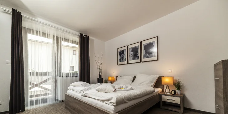 Exkluzívne Mucha Apartments**** v Terchovej s privátnym wellness. Jedno dieťa do 12 r. zdarma
