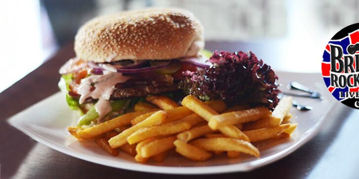 4 druhy polkilových burgerov s hranolkami