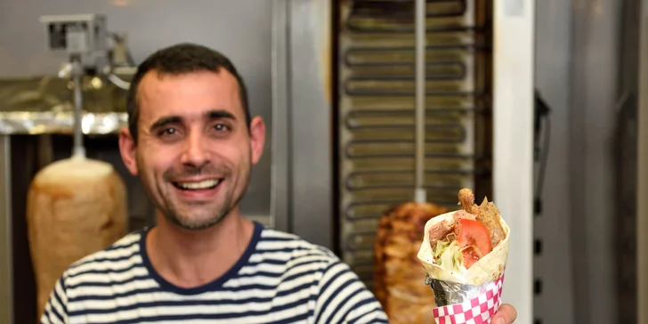 Kurací kebab v placke, žemli či na tanieri: možnosť rozvozu!