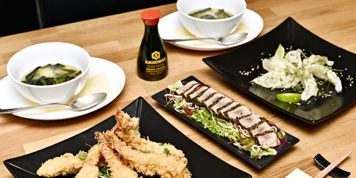 Degustačné sushi menu pre dvoch s predjedlom, polievkou Miso i dezertom