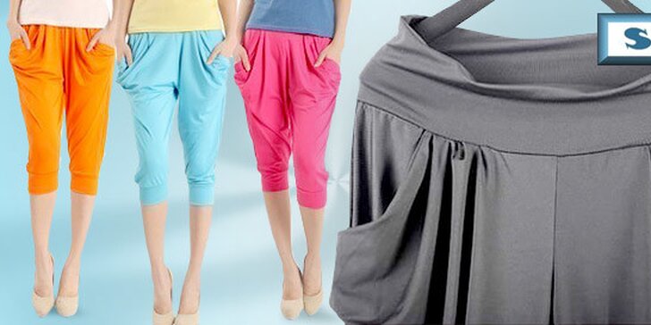 Krátke dámske háremové nohavice v 10 farbách