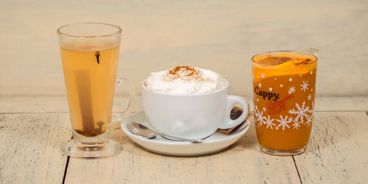 Horúce Cappy, varené víno, horúca čokoláda alebo drink s vodkou