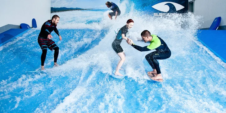 Hodinová jazda na surf trenažéri pod dohľadom inštruktorov s videozáznamom