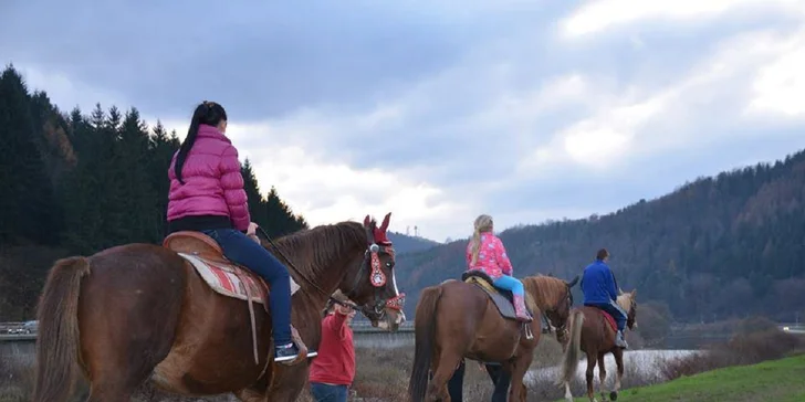 Zážitky z konského sedla! Zimný skijoring, prechádzky či poníky pre deti