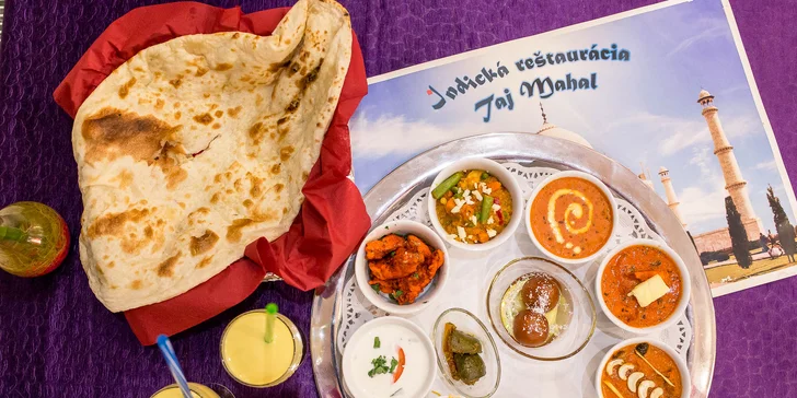 Explózia orientálnych chutí - Taj Mahal tanier s indickými špecialitami