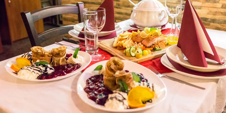 3-chodové menu podľa vlastného výberu aj s prípitkom pre 2 osoby