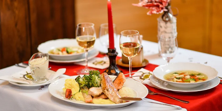 Romantické degustačné menu pre 2 osoby v Aranykárász csárda