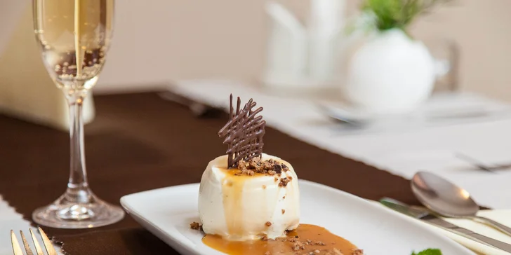 3-chodové menu s aperitívom: panenka a hokkaido rizoto
