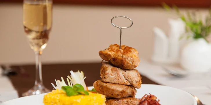 3-chodové menu s aperitívom: panenka a hokkaido rizoto
