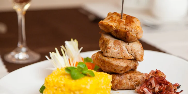 3-chodové menu s aperitívom: panenka a hokkaido rizoto
