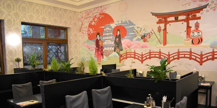Sushi menu v tradičnej ázijskej reštaurácii Sushi Hamasaki