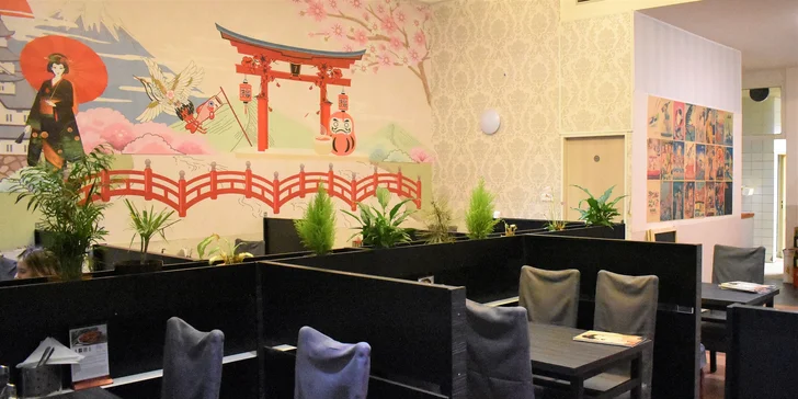 Sushi menu v tradičnej ázijskej reštaurácii Sushi Hamasaki