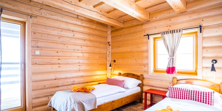 Komfortné drevenice pre 6 osôb v Sojka Resort na Liptove neďaleko Bešeňovej