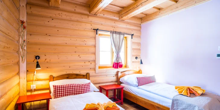 Komfortné drevenice pre 6 osôb v Sojka Resort na Liptove neďaleko Bešeňovej