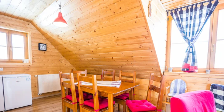 Komfortné drevenice pre 6 osôb v Sojka Resort na Liptove neďaleko Bešeňovej