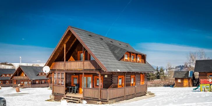 Komfortné drevenice pre 6 osôb v Sojka Resort na Liptove neďaleko Bešeňovej