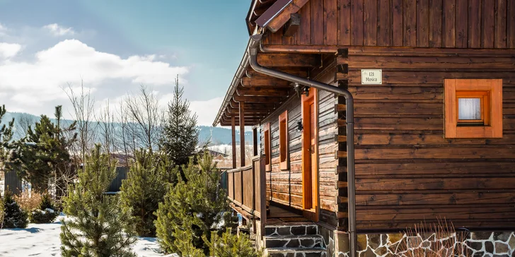 Komfortné drevenice pre 6 osôb v Sojka Resort na Liptove neďaleko Bešeňovej