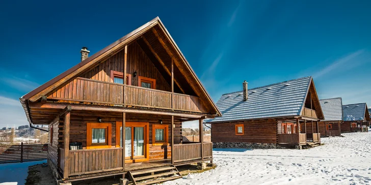 Komfortné drevenice pre 6 osôb v Sojka Resort na Liptove neďaleko Bešeňovej