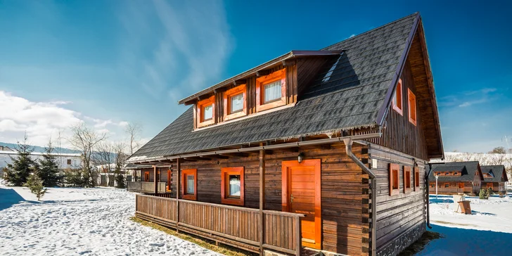 Komfortné drevenice pre 6 osôb v Sojka Resort na Liptove neďaleko Bešeňovej