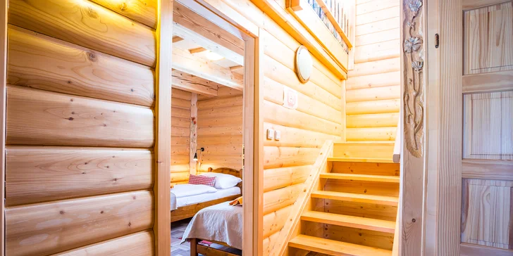 Komfortné drevenice pre 6 osôb v Sojka Resort na Liptove neďaleko Bešeňovej