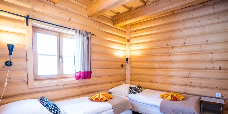 Komfortné drevenice pre 6 osôb v Sojka Resort na Liptove neďaleko Bešeňovej