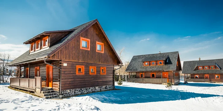 Komfortné drevenice pre 6 osôb v Sojka Resort na Liptove neďaleko Bešeňovej