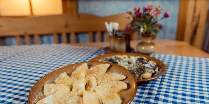Chižovský tanier s haluškami a pirohami, pirohy s lekvárom či šúľance s makom