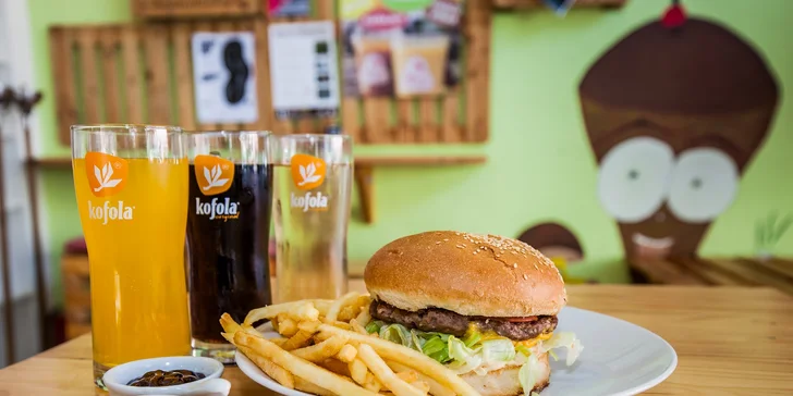 Hovädzí classic burger alebo burger menu s hranolčekmi a Kofolou