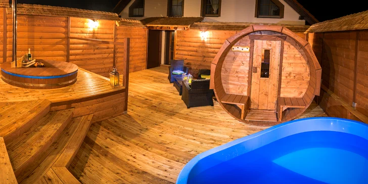 Relaxačný pobyt s wellness pod holým nebom v modernom penzióne Gitka***