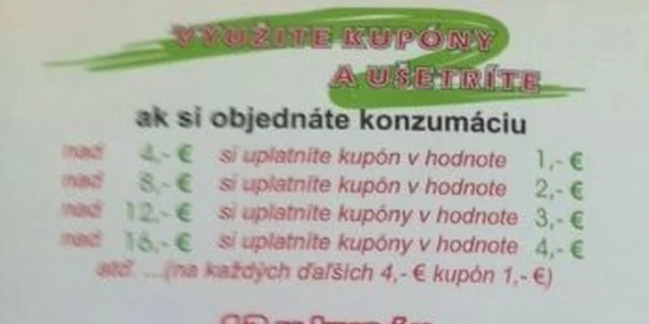 Zľavové poukazy do pizzérie Alba