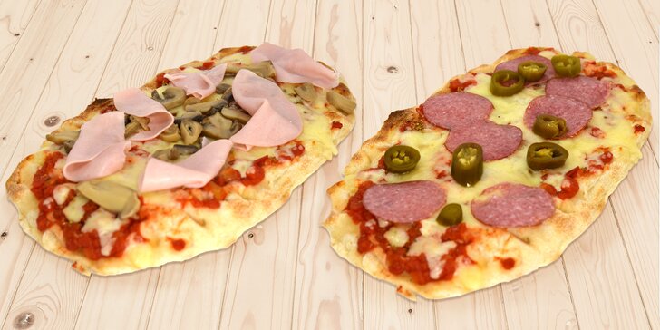 Zdravšie varianty pizzy: 1 alebo 2 oválne pinsy v Prahe