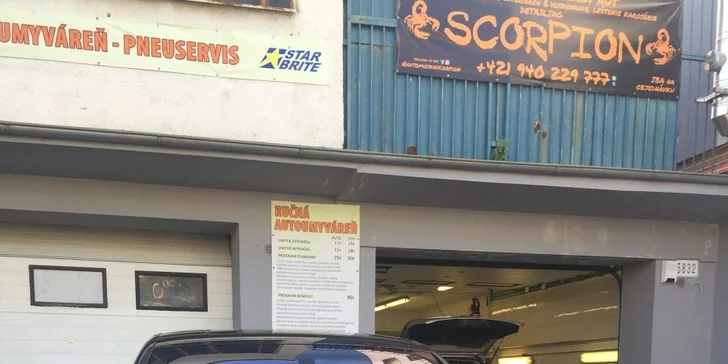Kompletné vyčistenie interiéru a exteriéru v autoumyvárke Scorpion