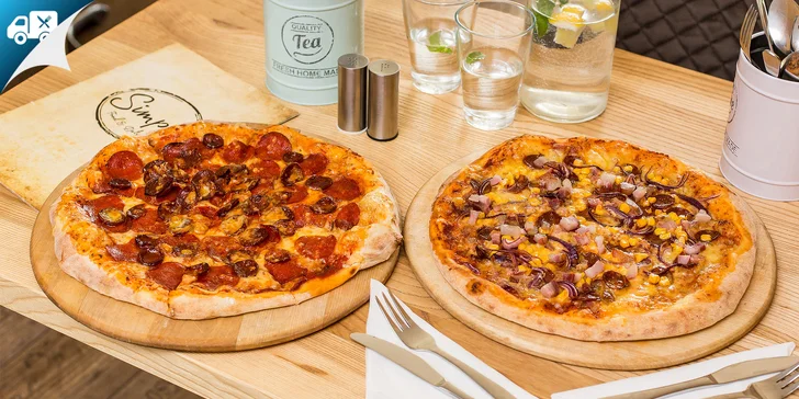 Pizza 1+1 zdarma s rozvozom alebo so sebou v Simpl Food Delivery