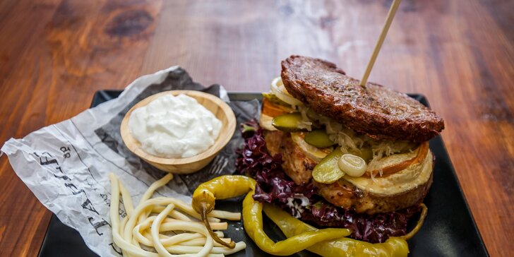 Chef's Art Burger s krkovičkou, hovädzí burger alebo palacinky pre deti