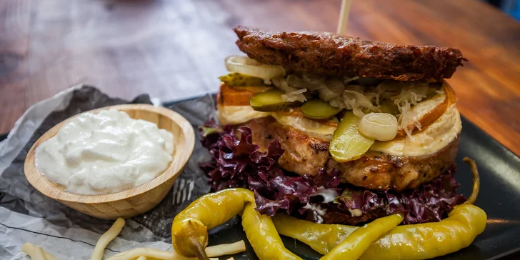 Chef's Art Burger s krkovičkou, hovädzí burger alebo palacinky pre deti