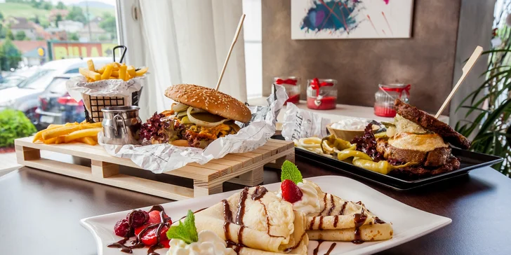 Chef's Art Burger s krkovičkou, hovädzí burger alebo palacinky pre deti