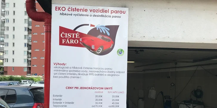EKO čistenie interiéru a exteriéru s tepovaním vozidiel