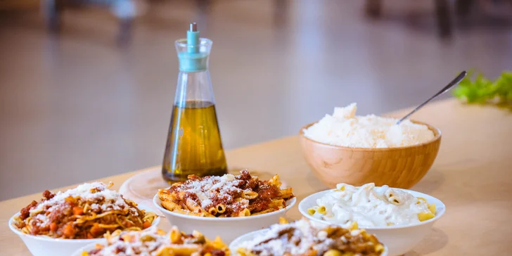 Cestoviny s omáčkou a 2 druhy polievok v I LOVE PASTA
