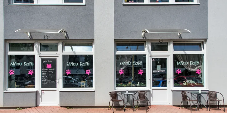 Káva s koláčom alebo toastom v Mňau café