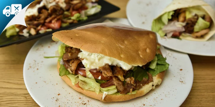 Kebab, kebab tanier alebo yufka so sebou alebo až k vám domov!