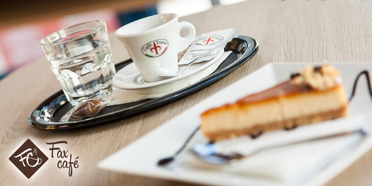 Espresso Trieste s cheesecakeom vo FaxCafé