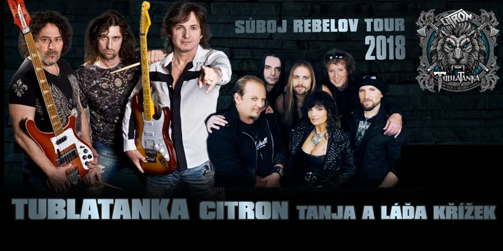 Skvelé lístky na turné skupiny Tublatanka - Súboj rebelov