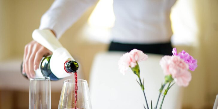 Kačacie hody pre 2 osoby s fľašou vína v Hoteli Agátka