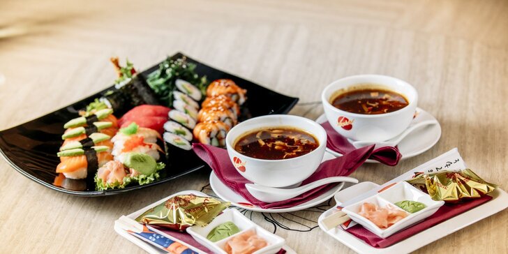 Chutné sushi menu pre 1 alebo 2 osoby v obľúbenom Sunshine