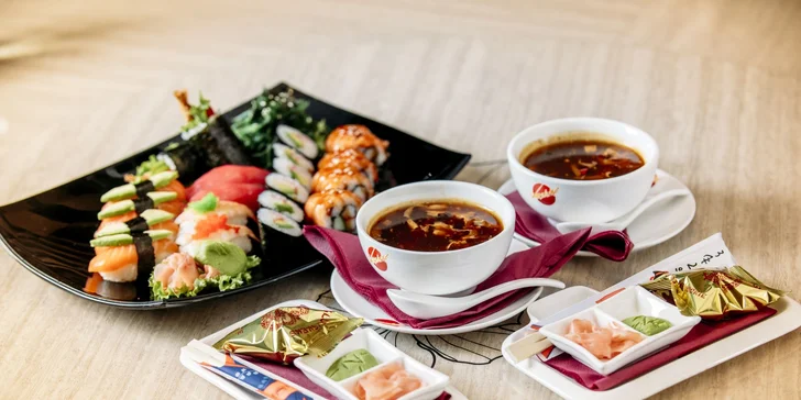Chutné sushi menu pre 1 alebo 2 osoby v obľúbenom Sunshine